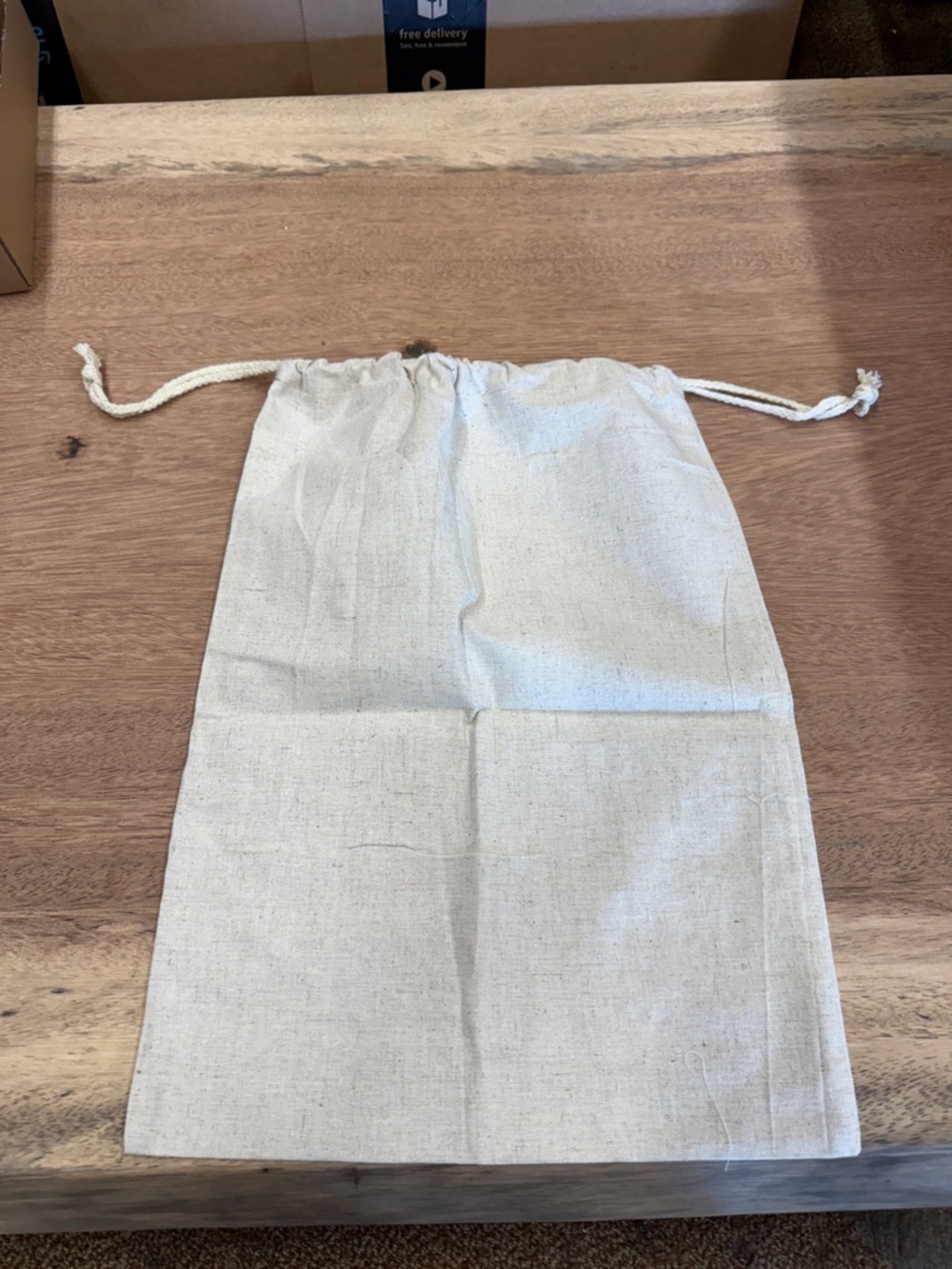 Natural Canvas Drawstring Bag set‎ of 5. 12x16